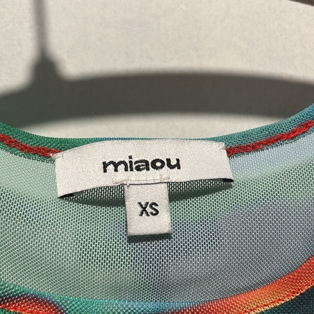 MIAOU Billie abstract infrared gradient midi mesh dress size xs - Picture 2 of 5